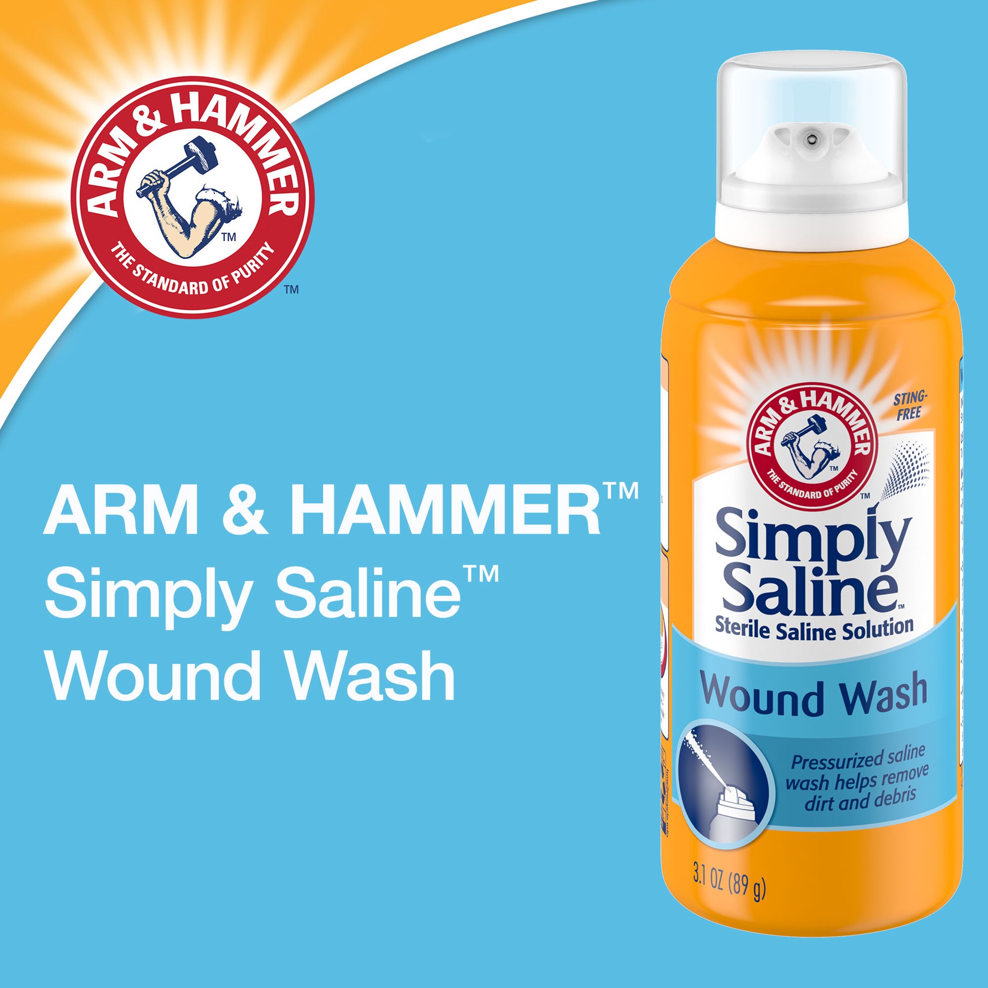 slide 3 of 4, Arm & Hammer Simply Saline Wound Wash, 3.1 OZ, 1 ct