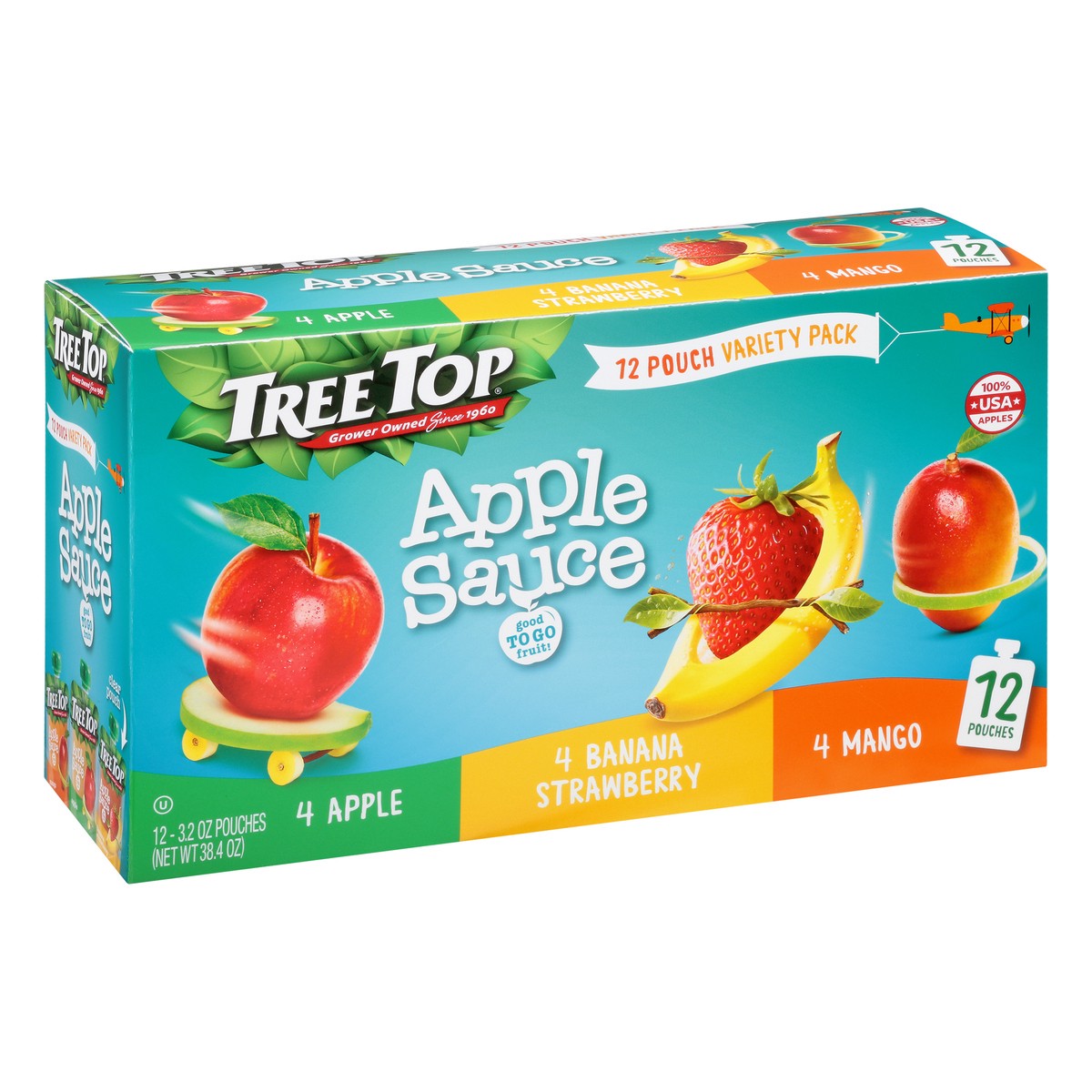 slide 6 of 9, Tree Top Apple/Banana Strawberry/Mango Apple Sauce Variety Pack 12 - 3.2 oz Pouches, 38.4 oz