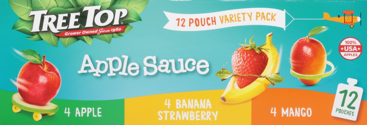 slide 3 of 9, Tree Top Apple/Banana Strawberry/Mango Apple Sauce Variety Pack 12 - 3.2 oz Pouches, 38.4 oz
