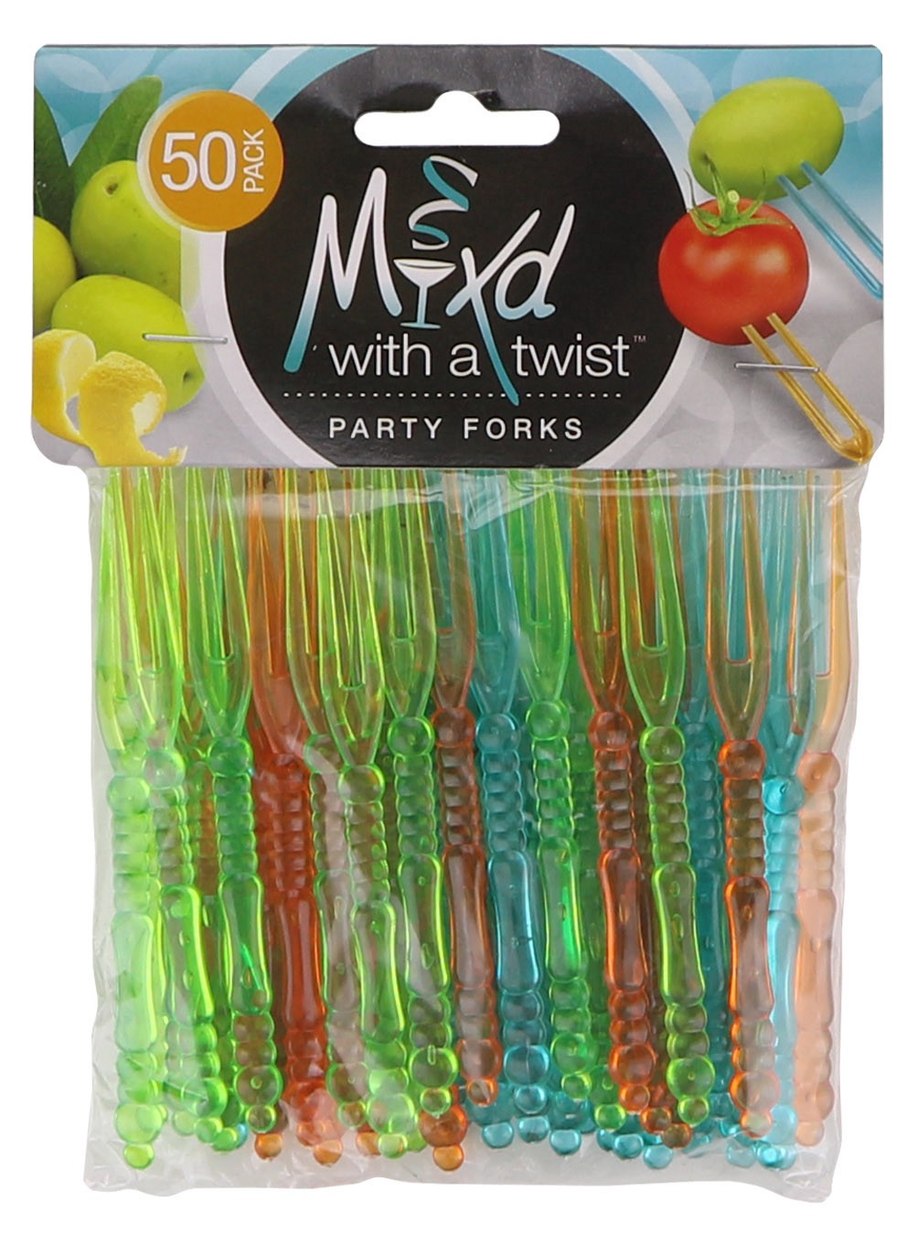slide 1 of 1, Mixd With A Twist Party Forks, 50 ct