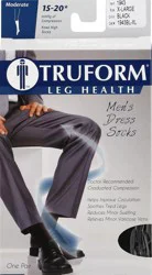 Truform X-Large Black Moderate Men's Dress Knee High Socks - 1 ea