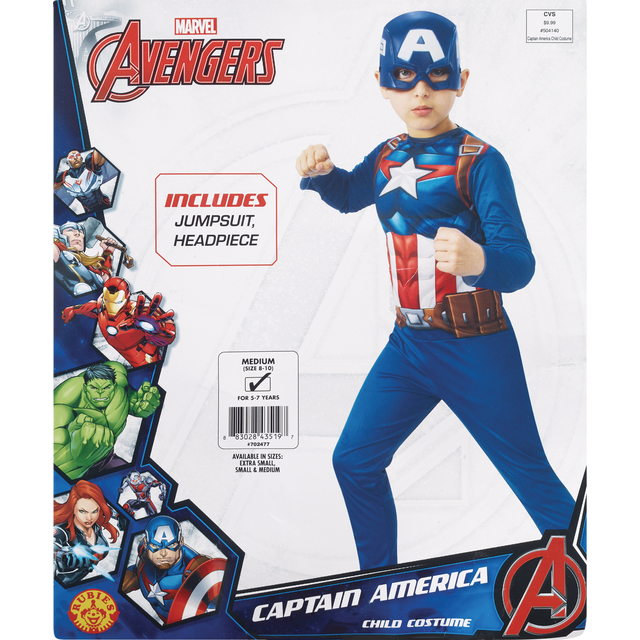 slide 1 of 1, Rubie's Costume Rubies Costume Co. Kids Captain America Costume, 1 ct