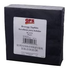 GFS Black Beverage Napkin