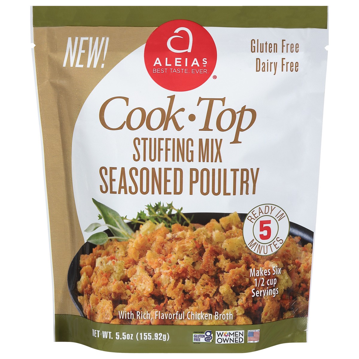 slide 13 of 13, Aleia's Cook Top Seasoned Poultry Stuffing Mix 5.5 oz, 5.5 oz
