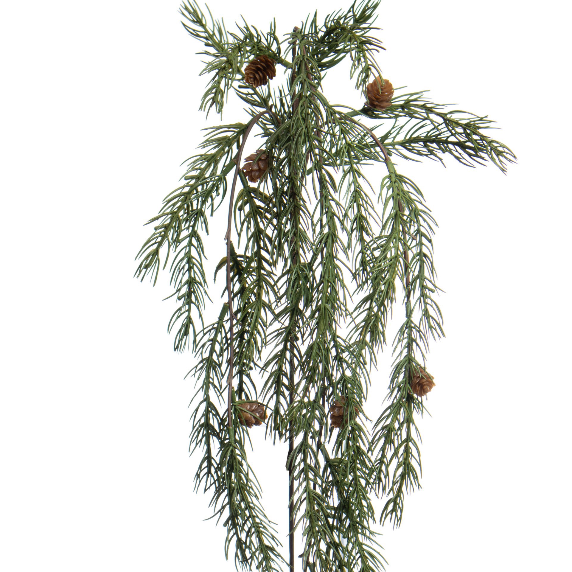 slide 2 of 3, 27" Green Hanging Pine With Pinecone Stem By Ashland, 6 in x 2 in x 27 in