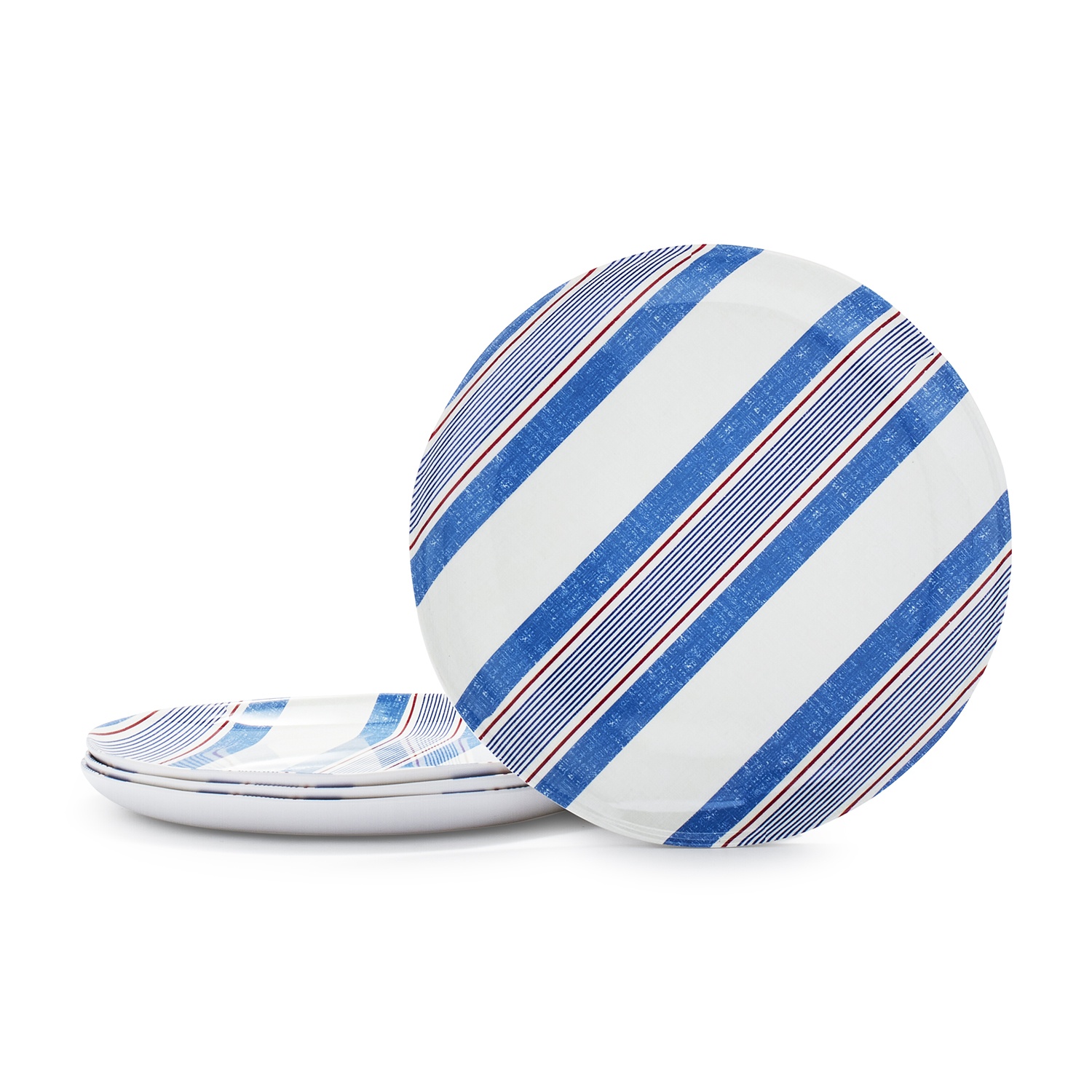 slide 1 of 1, Sur La Table Striped Melamine Salad Plates, 1 ct