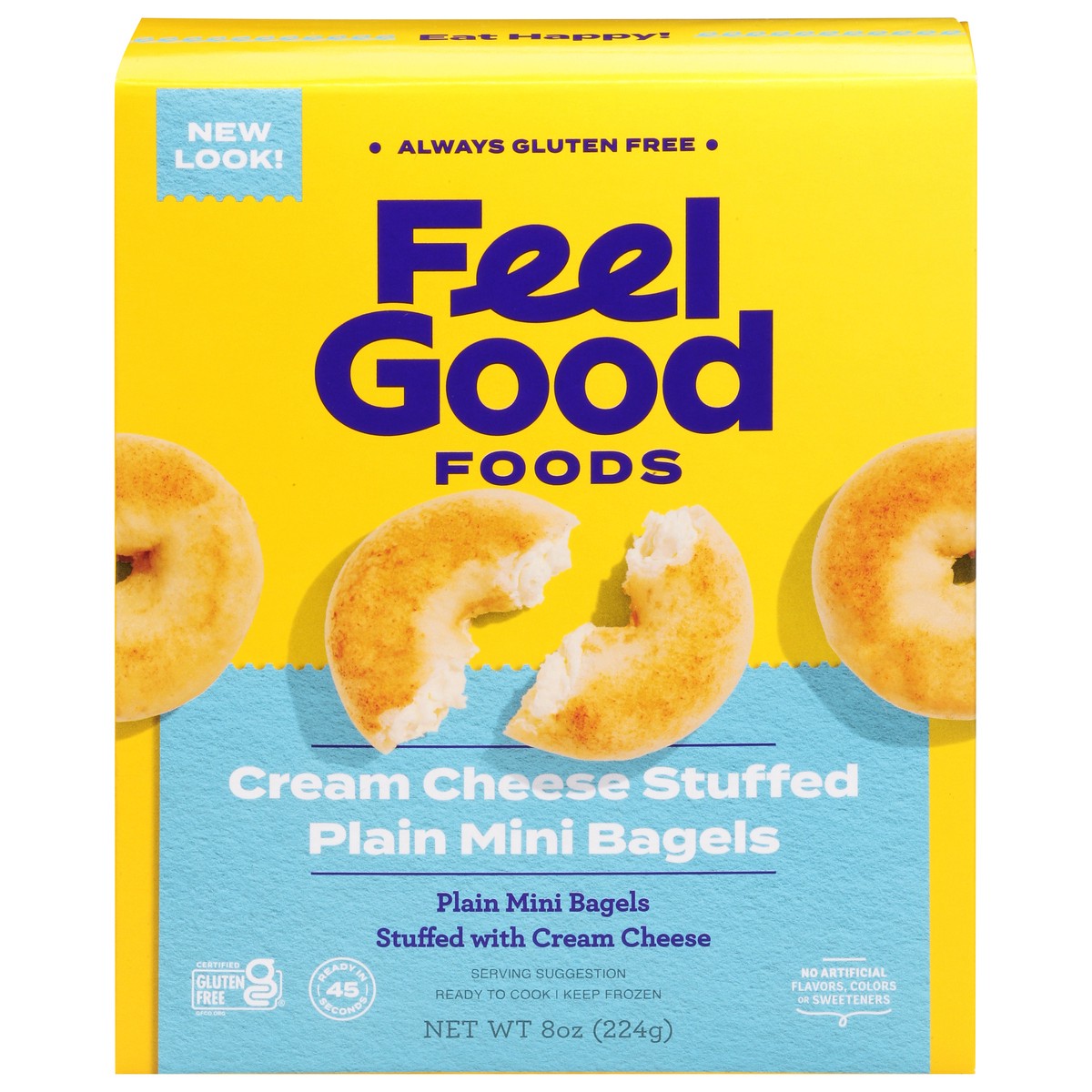 slide 9 of 14, Feel Good Foods Stuffed Cream Cheese Plain Bagels Mini 8 oz, 8 oz