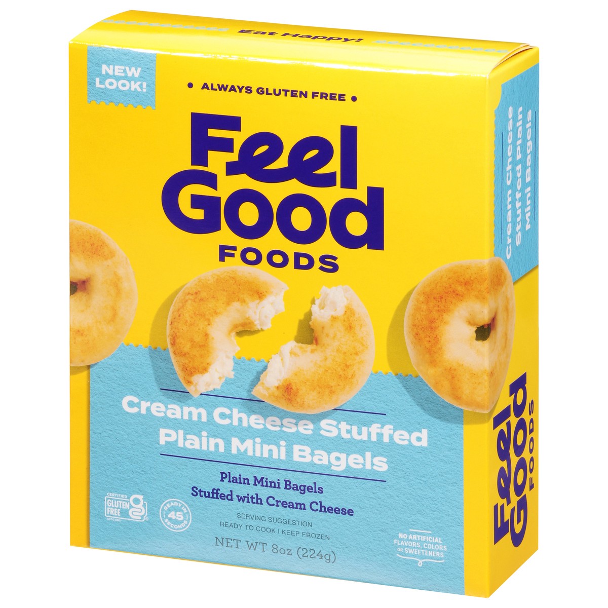 slide 8 of 14, Feel Good Foods Stuffed Cream Cheese Plain Bagels Mini 8 oz, 8 oz