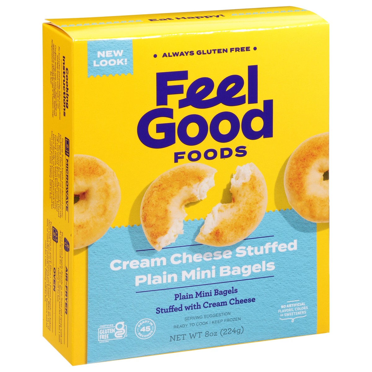 slide 12 of 14, Feel Good Foods Stuffed Cream Cheese Plain Bagels Mini 8 oz, 8 oz