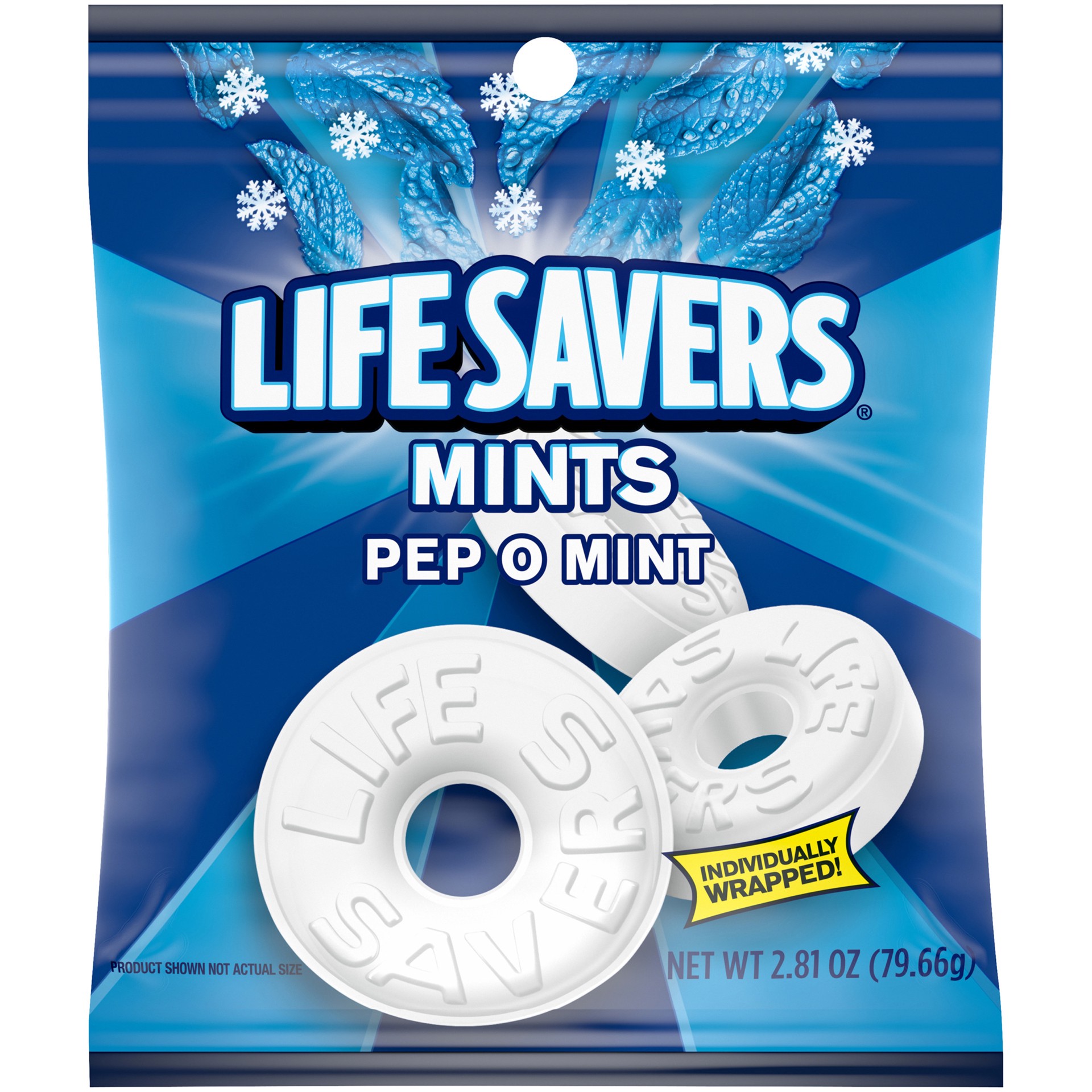 slide 1 of 5, Life Savers Pep-O-Mint Breath Mints Hard Candy, 2.81 oz Bag, 2.81 oz