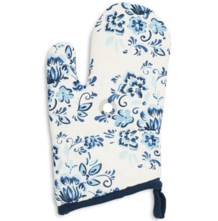 slide 1 of 1, Sur La Table Floral Tile Oven Mitt, 1 ct