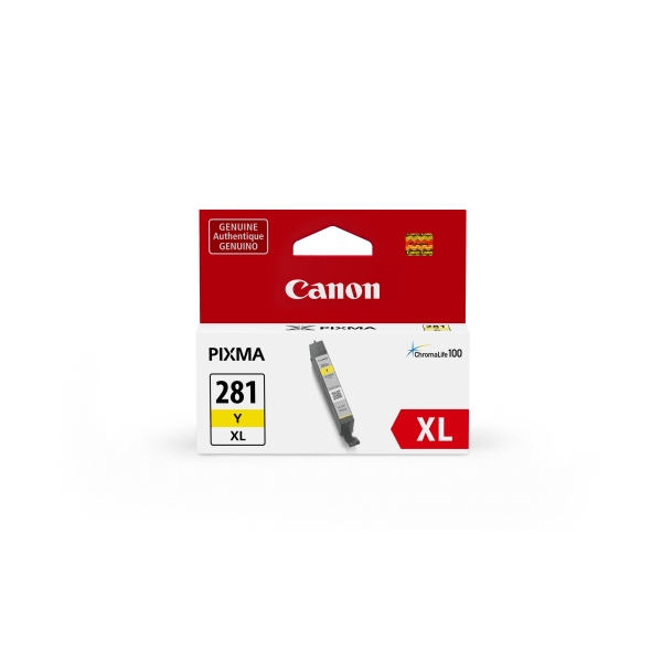 slide 1 of 2, Canon Ink Tank, Cli-281, High-Yield, Yellow, 1 ct