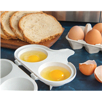 slide 5 of 5, Nordic Ware Microwave 2-Cup Egg Poacher - White, 1 ct