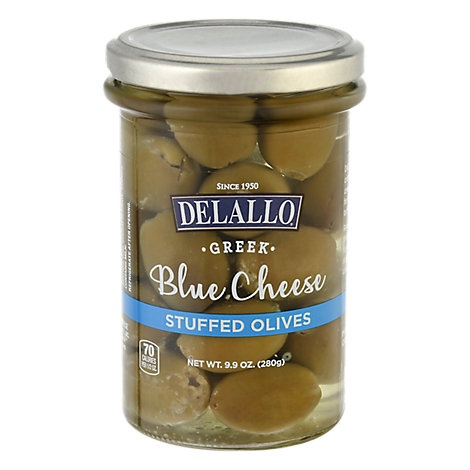slide 1 of 1, Delallo Stuffed Olives Greek Blue Cheese, 9.9 oz