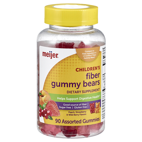 slide 1 of 9, Meijer Children's Fiber Gummy Bears, 90 ct