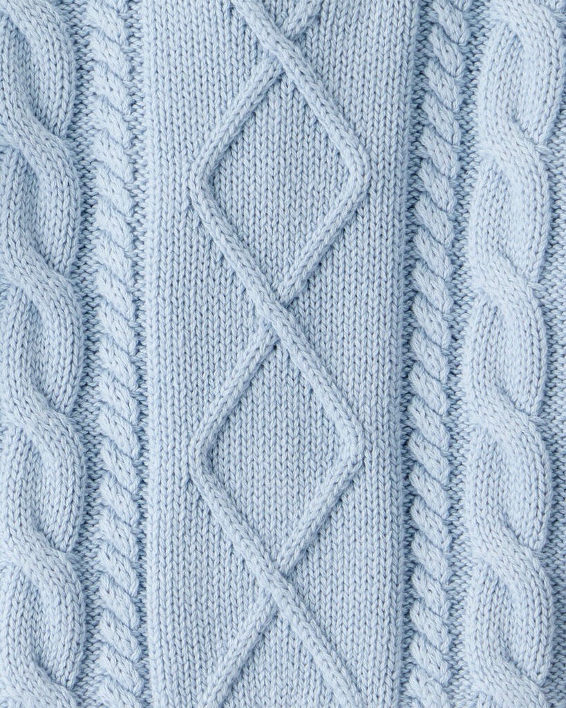 slide 2 of 3, Littleplanet Baby Organic Cotton Cable Knit Sweater Newport Blue 12M, 1 ct