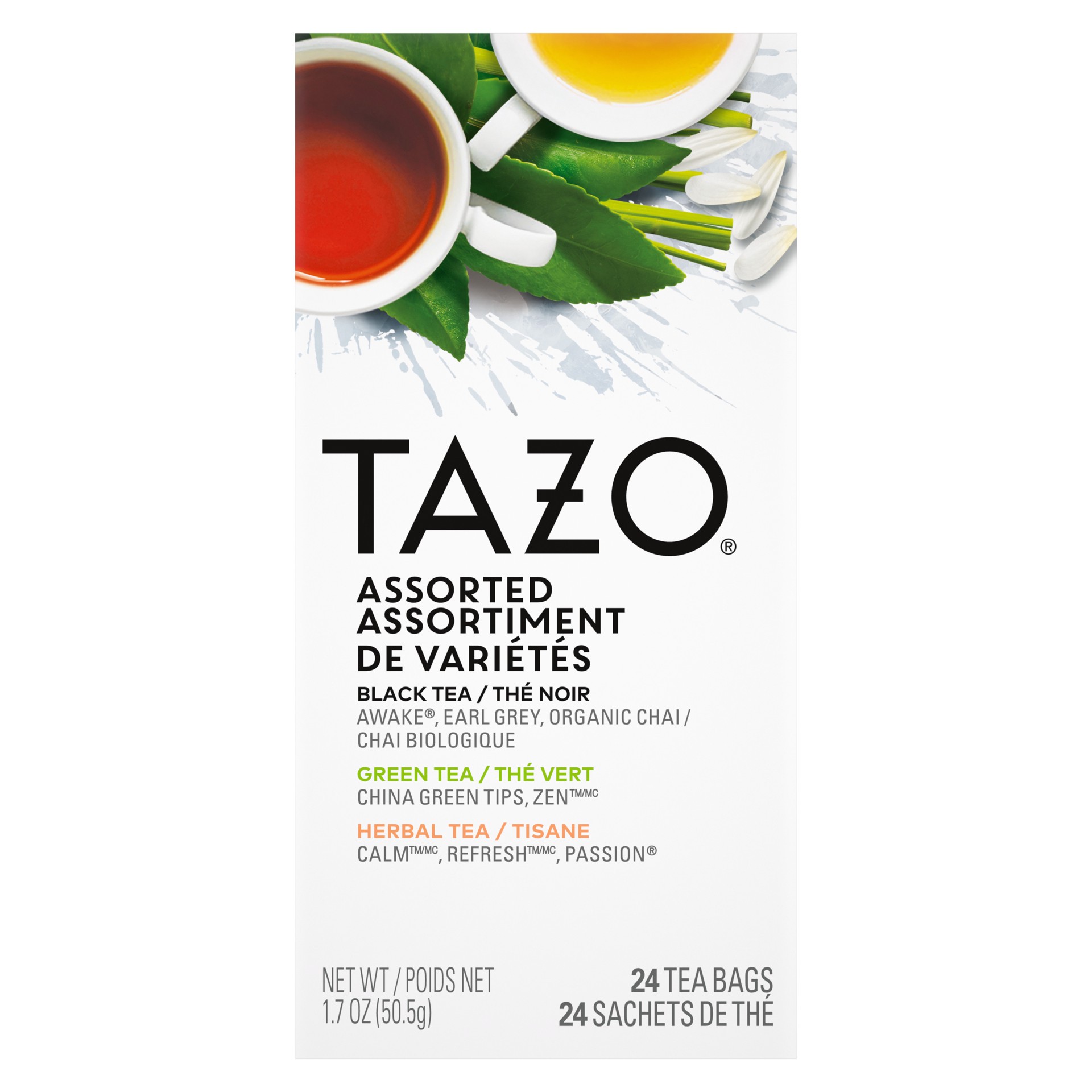 slide 1 of 2, Tazo Tea Hot Assorted Grn Blk Hrbl 24 PC, 0.22 kg