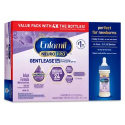 Enfamil NeuroPro Gentlease Non-GMO Ready to Feed Infant Formula Bottles - 2 fl oz Each/24ct