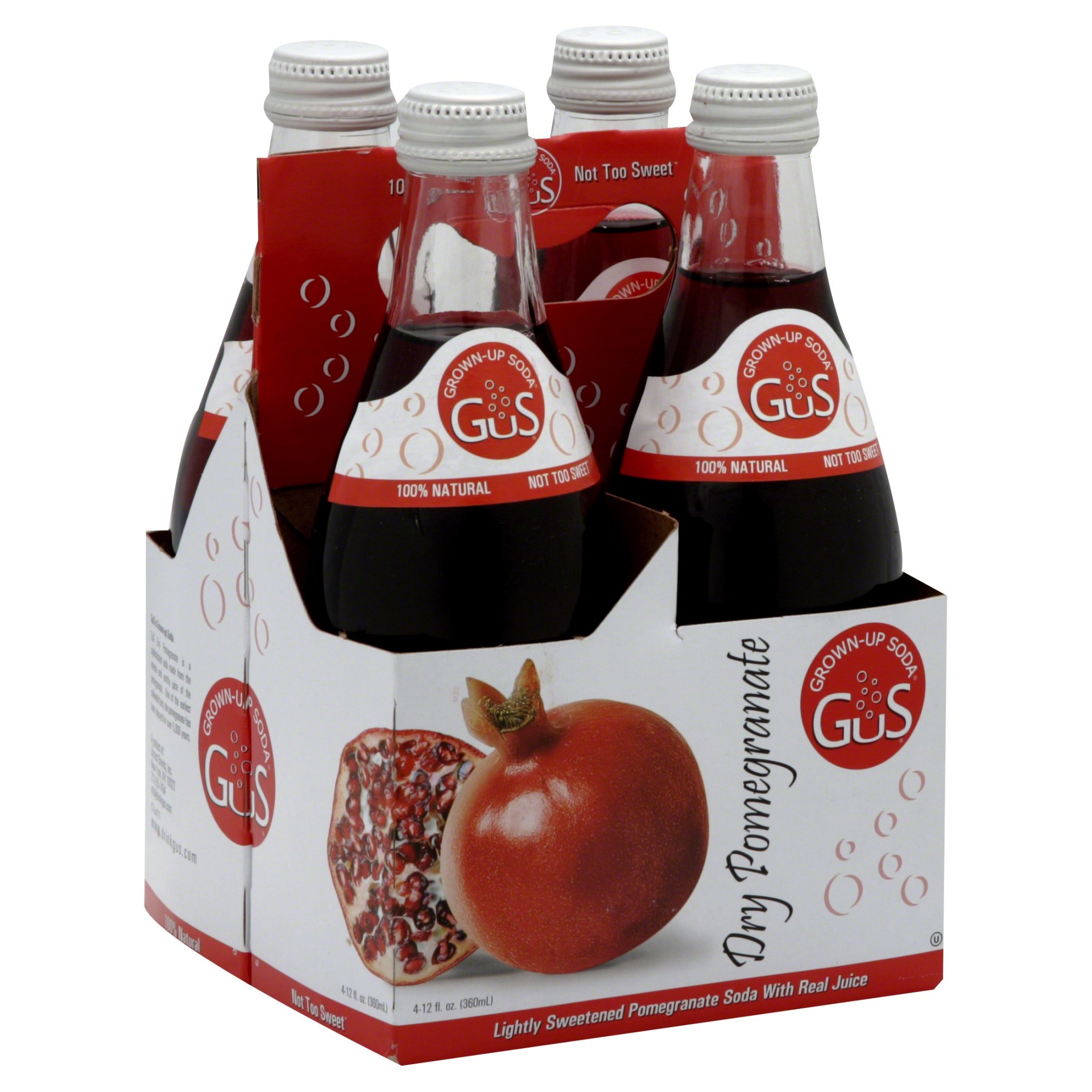 slide 1 of 1, Gus Dry Pomegranate Glass Bottles, 4 ct; 12 fl oz