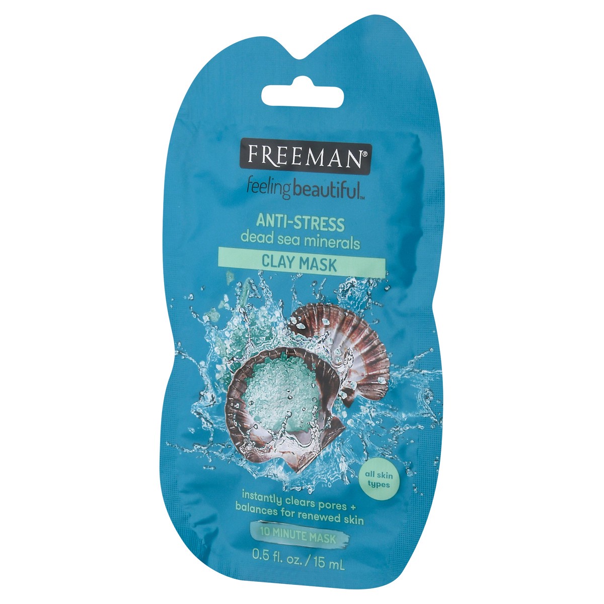 slide 3 of 10, Freeman Feeling Beautiful Facial Mask, Anti-Stress, Dead Sea Minerals, 0.5 oz; 15 ml