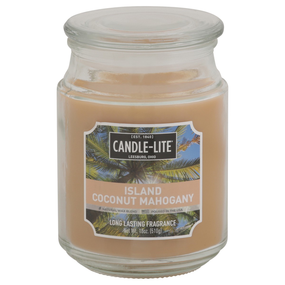 slide 9 of 11, Candle-Lite Island Coconut Mahogany Candle 18 oz, 18 oz