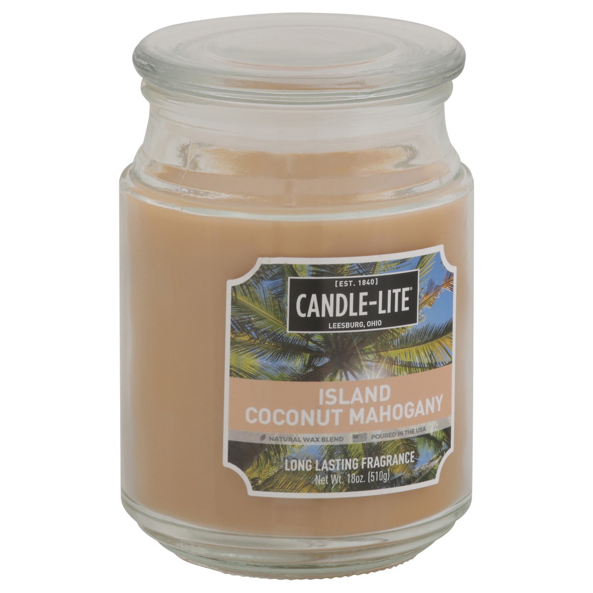 slide 2 of 11, Candle-Lite Island Coconut Mahogany Candle 18 oz, 18 oz