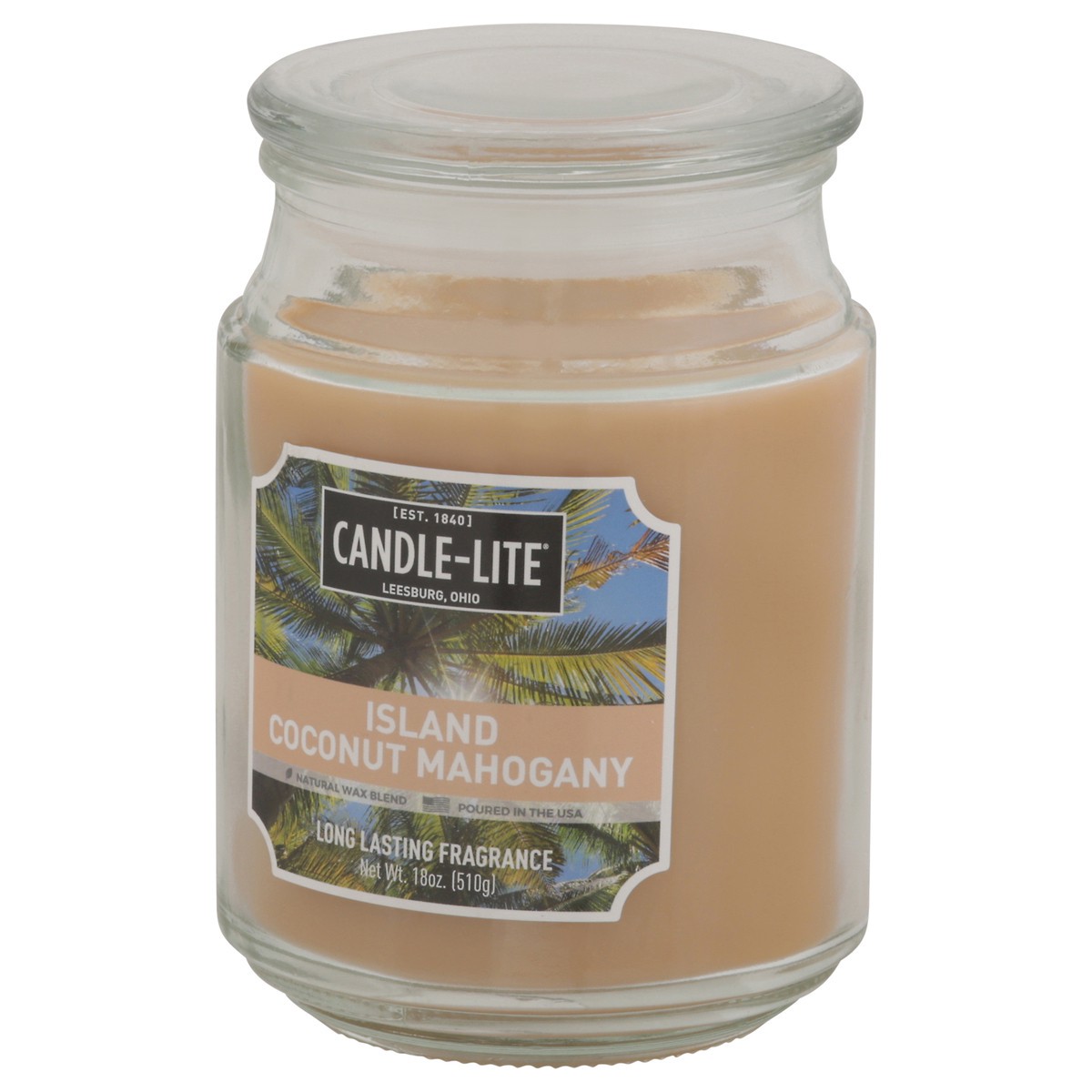 slide 11 of 11, Candle-Lite Island Coconut Mahogany Candle 18 oz, 18 oz