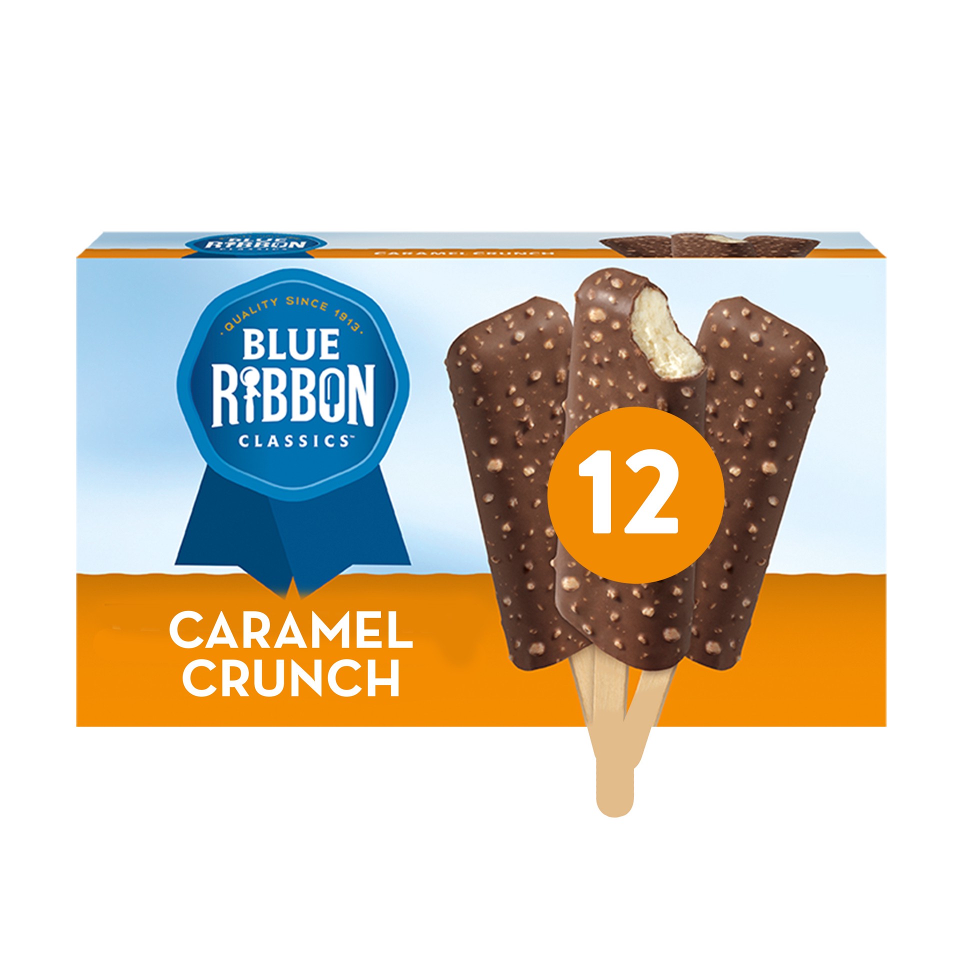 slide 1 of 9, Blue Ribbon Classics Caramel Crunch Frozen Treat Bar, 24 fl oz