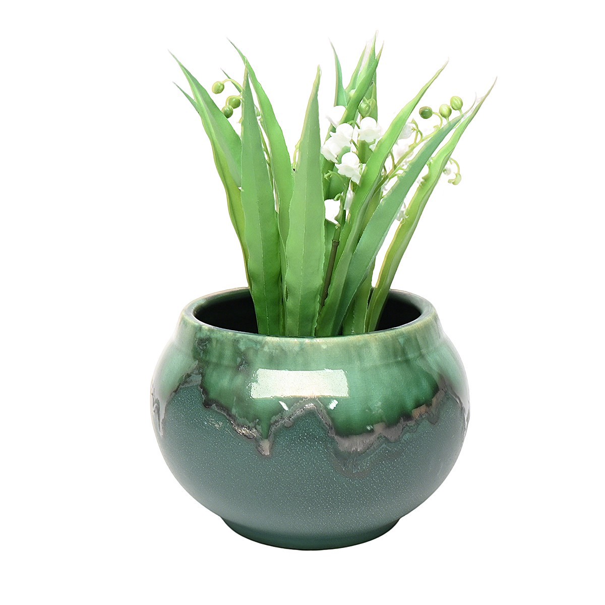 slide 2 of 3, 8.5" Green Ceramic Pot By Ashland, 8.5 in