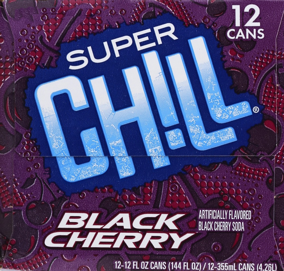 slide 3 of 7, Super Chill Black Cherry Soda 12Pk, 12 x 12 fl