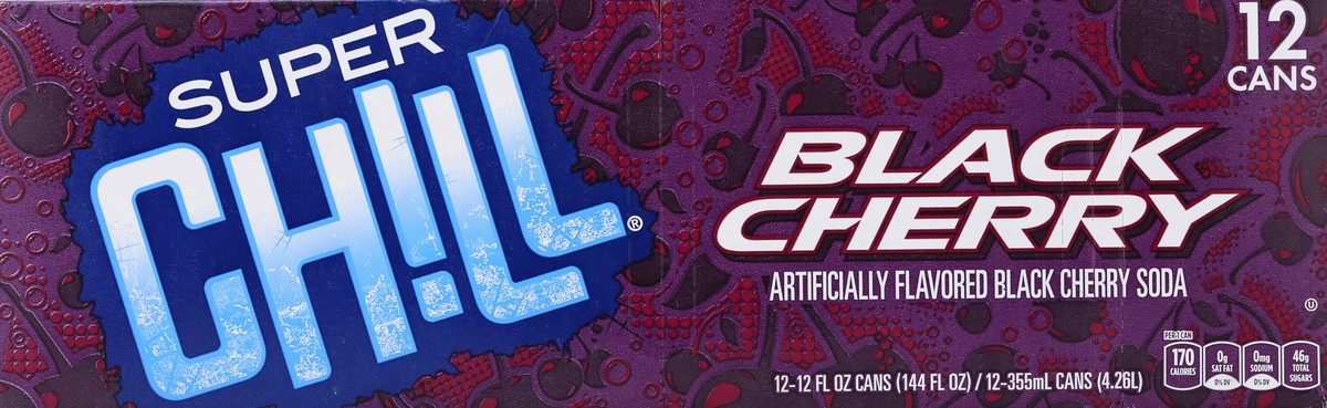 slide 5 of 7, Super Chill Black Cherry Soda 12Pk, 12 x 12 fl