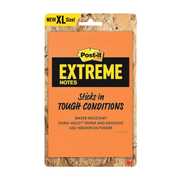 slide 1 of 1, Post-it Extreme Notes, Water-Resistant Sticky Notes, 4.5 in x 6.75 in, 1 ct