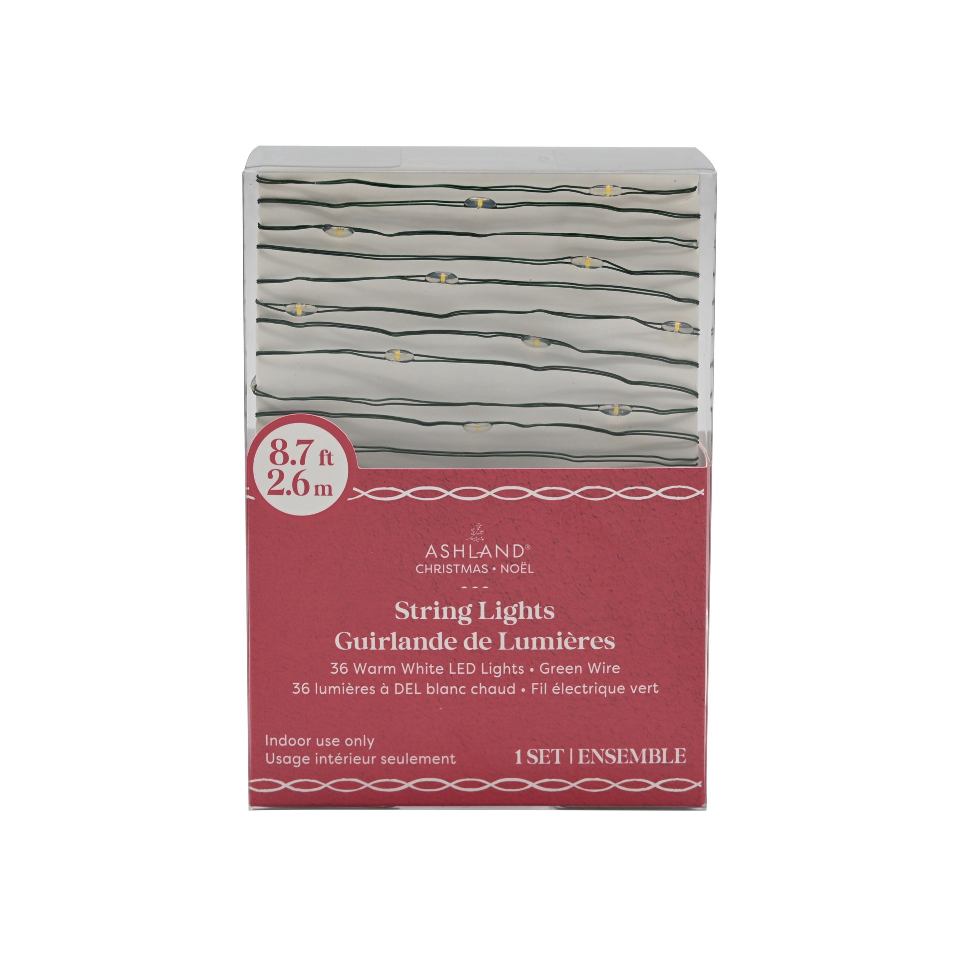 slide 3 of 3, 36ct. Warm White Led Bead String Lights On Green Wire By Ashland, 36 ct