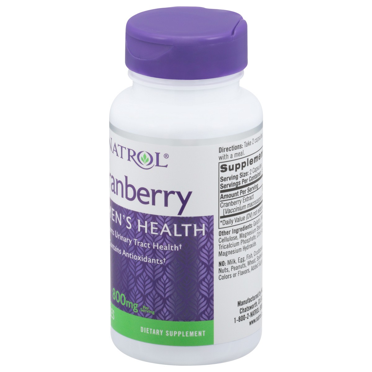 slide 5 of 14, Natrol, Cranberry Capsules, Dietary Supplement, Supports Urinary Tract Health, Contains Antioxidants, 430 mg, 30 Count, 1 ct