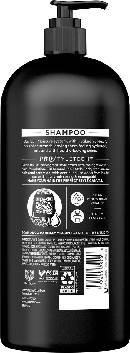 slide 7 of 9, TRESemmé Moisture Rich Pump Shampoo, 39 oz