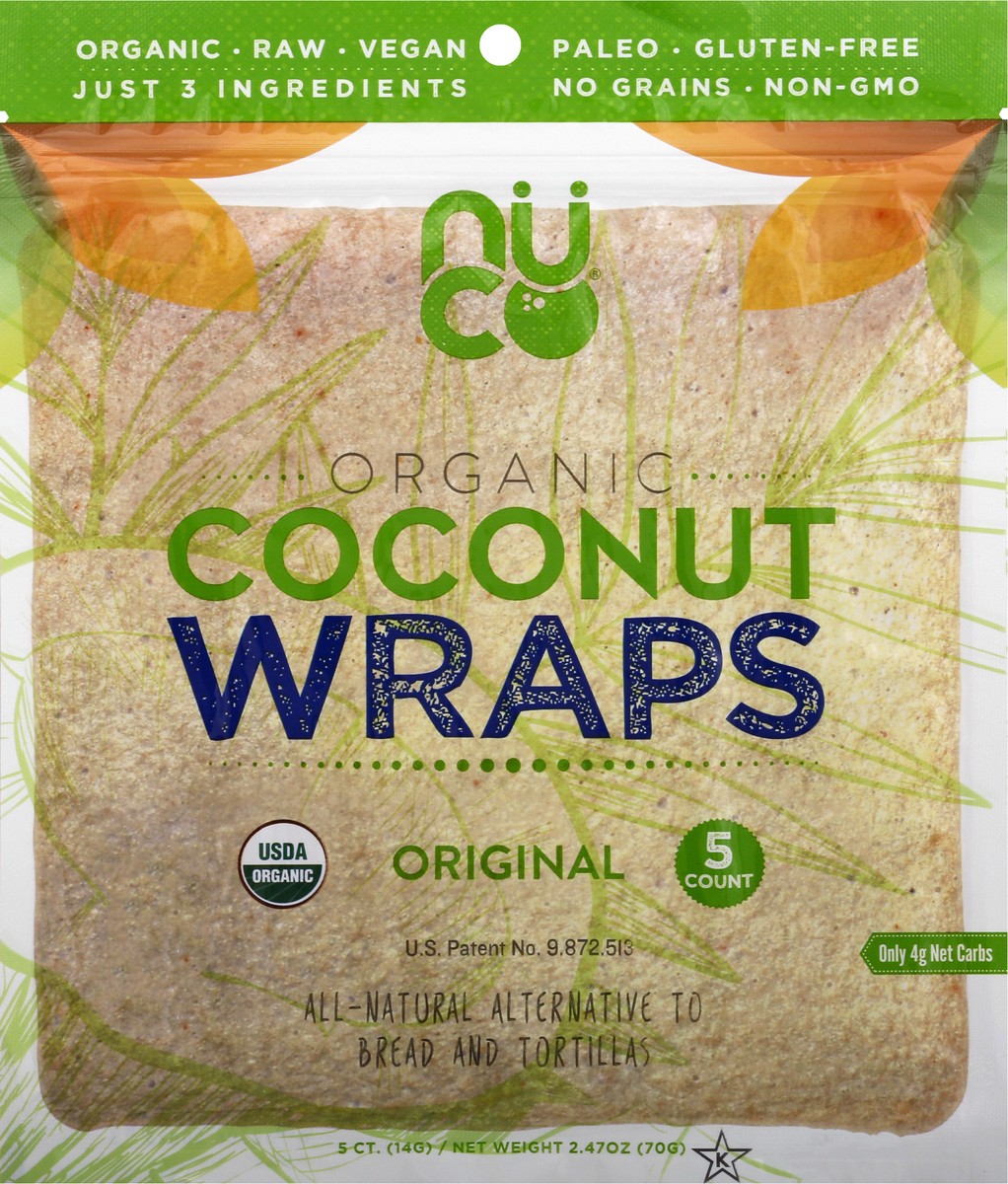 slide 3 of 13, NUCO Organic Cocnut Wraps, 2.47 oz