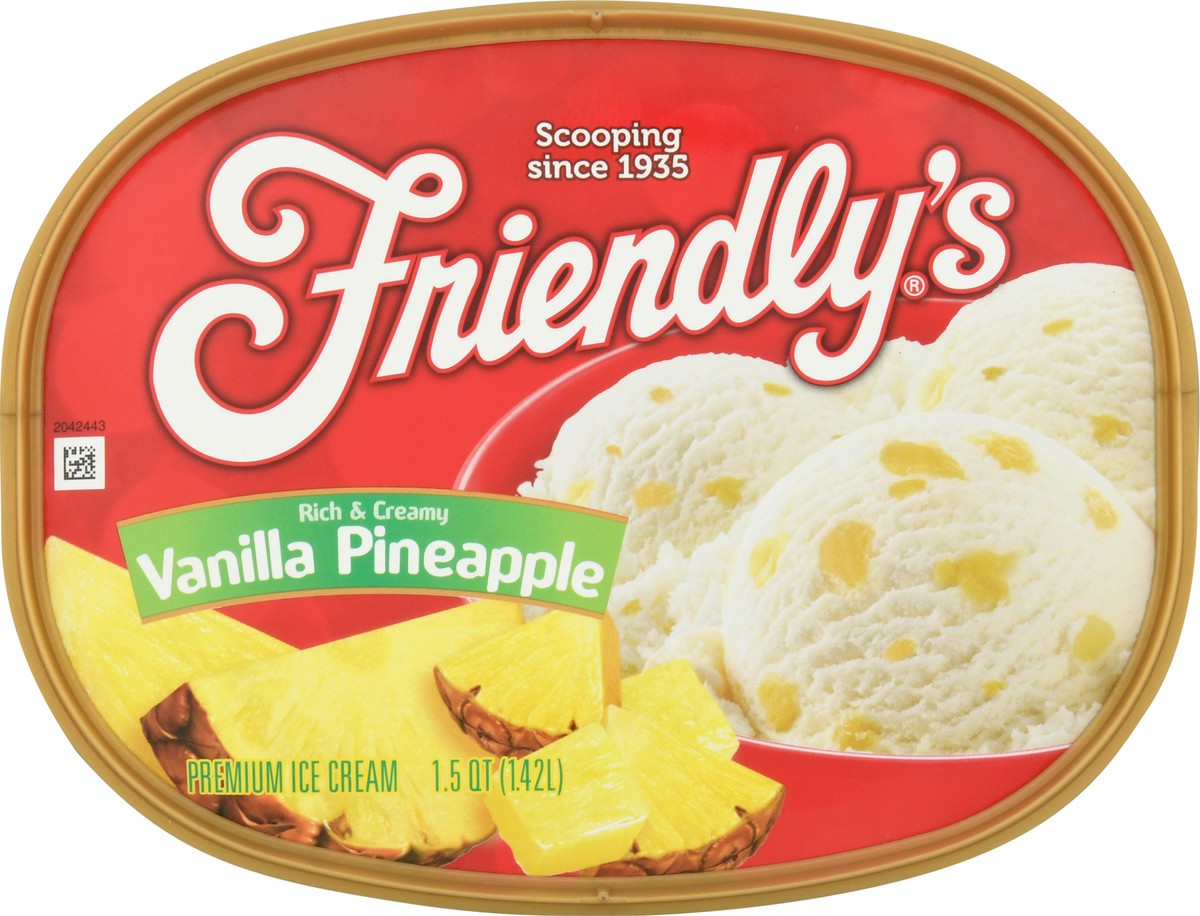 slide 4 of 12, Friendly's Premium Vanilla Pineapple Ice Cream 1.5 qt, 1.5 qt