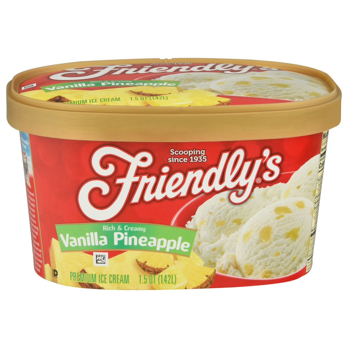 slide 1 of 12, Friendly's Premium Vanilla Pineapple Ice Cream 1.5 qt, 1.5 qt