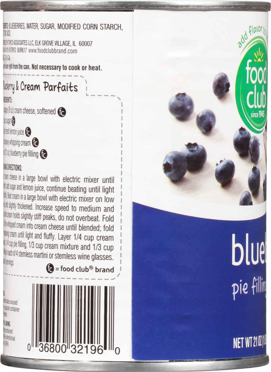 slide 3 of 11, Food Club Pie Filling Or Topping - Blueberry, 21 oz