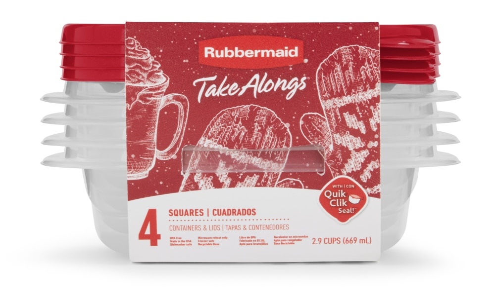 slide 1 of 1, Rubbermaid Take Alongs 2.9-Cup Containers, 4 ct