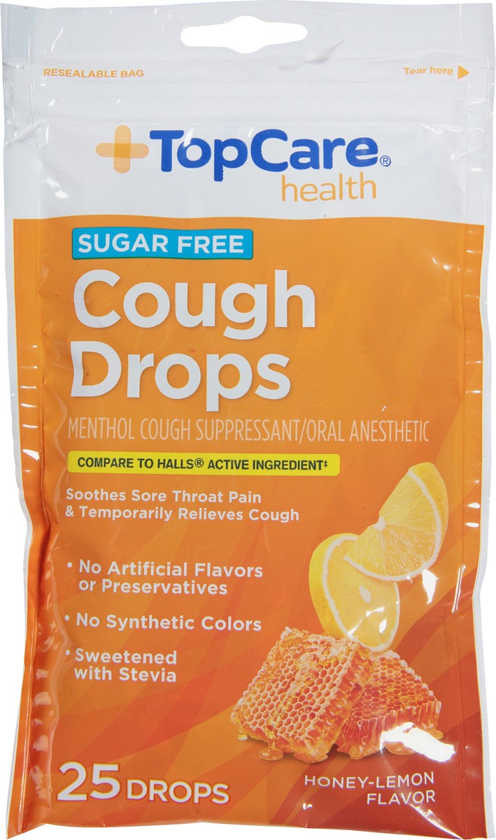 slide 12 of 14, TopCare Cough Drops, Sugar Free, Honey-Lemon Flavor 25 Ea, 25 ct