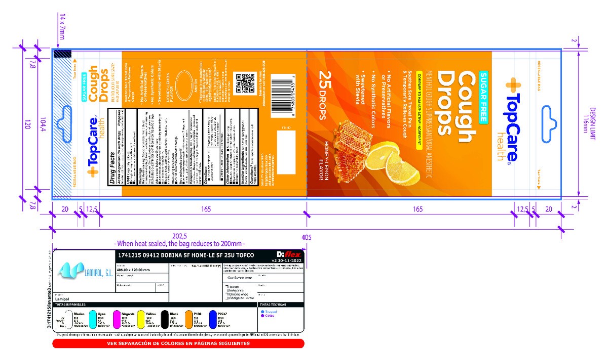 slide 7 of 14, TopCare Cough Drops, Sugar Free, Honey-Lemon Flavor 25 Ea, 25 ct