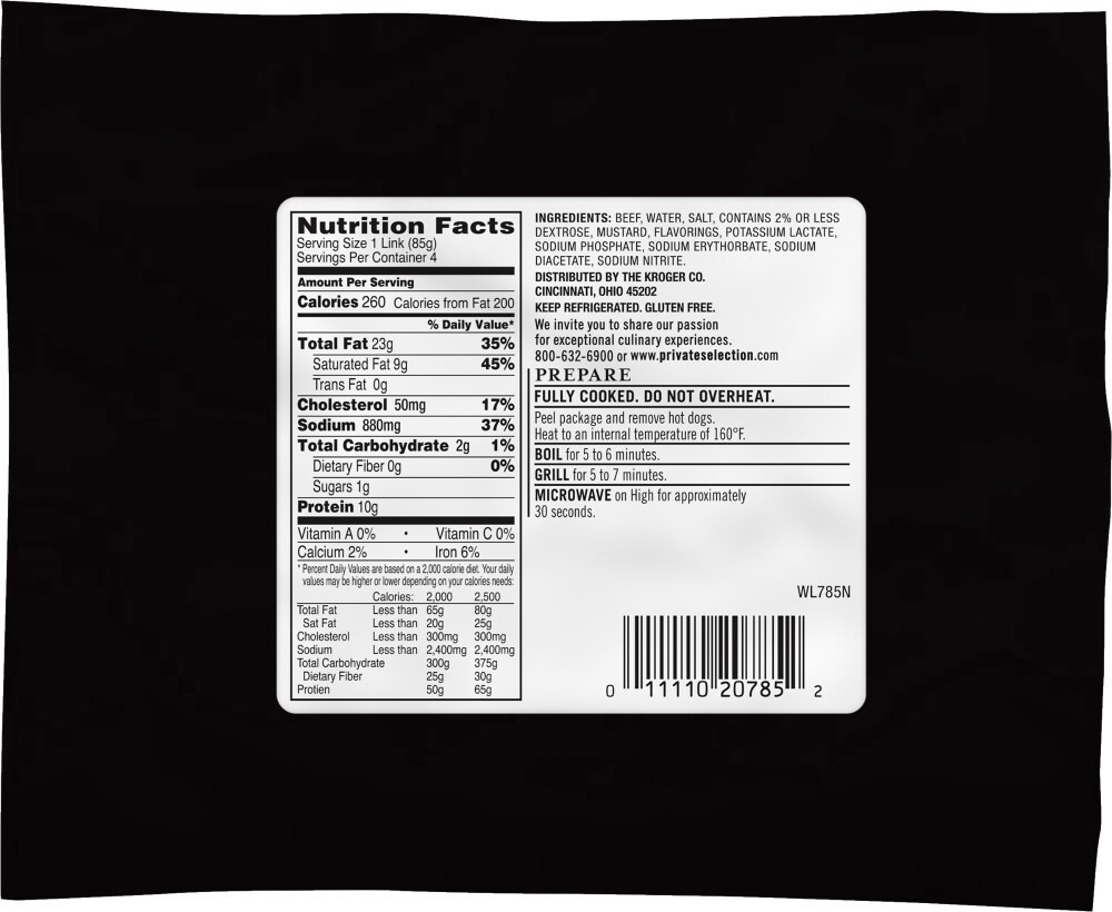 slide 2 of 2, Private Selection Jumbo Premium All-Beef Hot Dogs, 4 ct