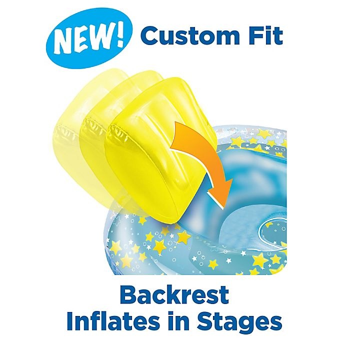 slide 4 of 4, SwimSchool Stars BabyBoat with Backrest - Blue/Yellow, 1 ct