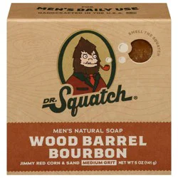 Dr. Squatch Medium Grit Men's Natural Wood Barrel Bourbon Soap 5 oz