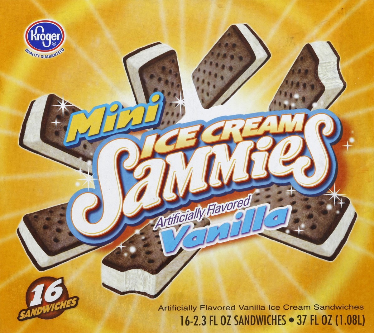 slide 5 of 6, Kroger Mini Vanilla Ice Cream Snowboard Sandwiches, 36.8 oz