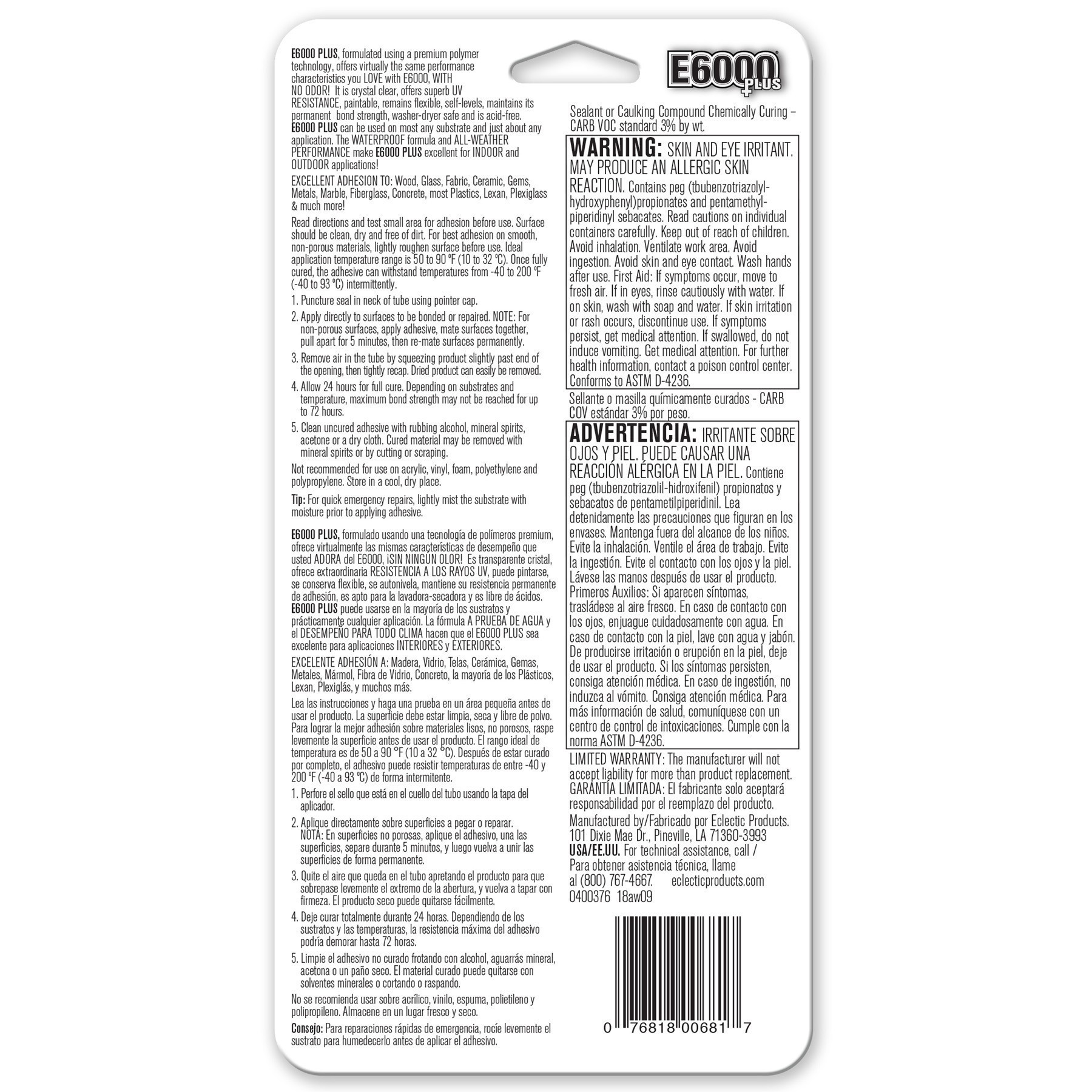 slide 4 of 4, E6000 Plus Crystal Clear All-Weather Adhesive, 0.9 fl oz