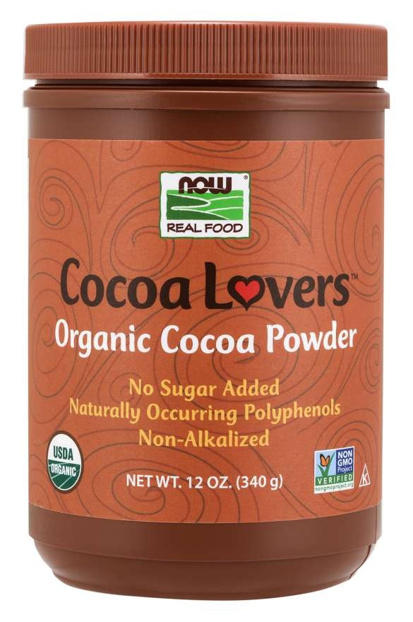 slide 1 of 1, Now Foods Cocoa Powder, Organic, 12 oz