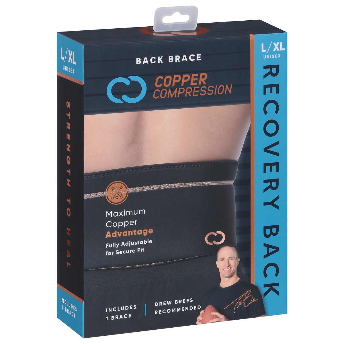 slide 10 of 11, Copper Compression Unisex Recovery Back L/XL 1 ea, 1 ct