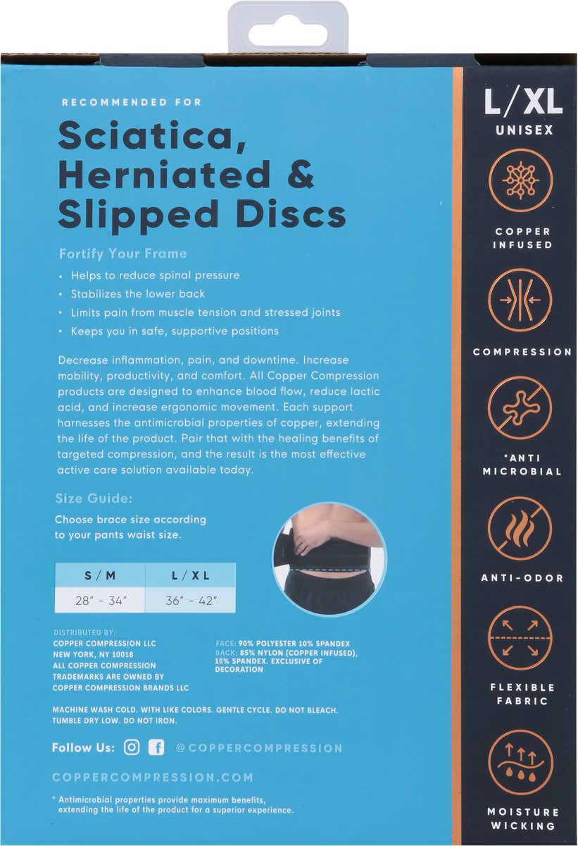 slide 11 of 11, Copper Compression Unisex Recovery Back L/XL 1 ea, 1 ct